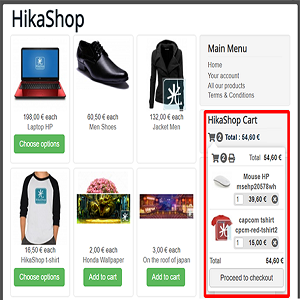 HikaShop Cart Module Design 