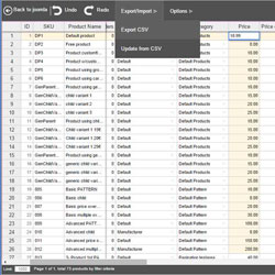 Product excel-like manager for Virtuemart 